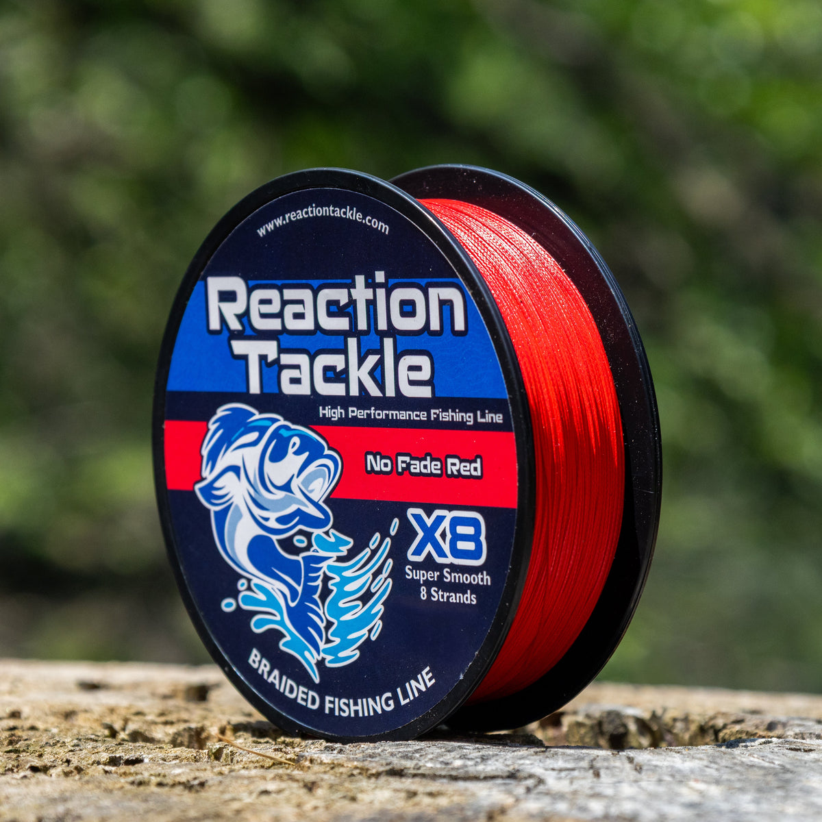Reaction Tackle X8 Braided Fishing Line – No Fade Red