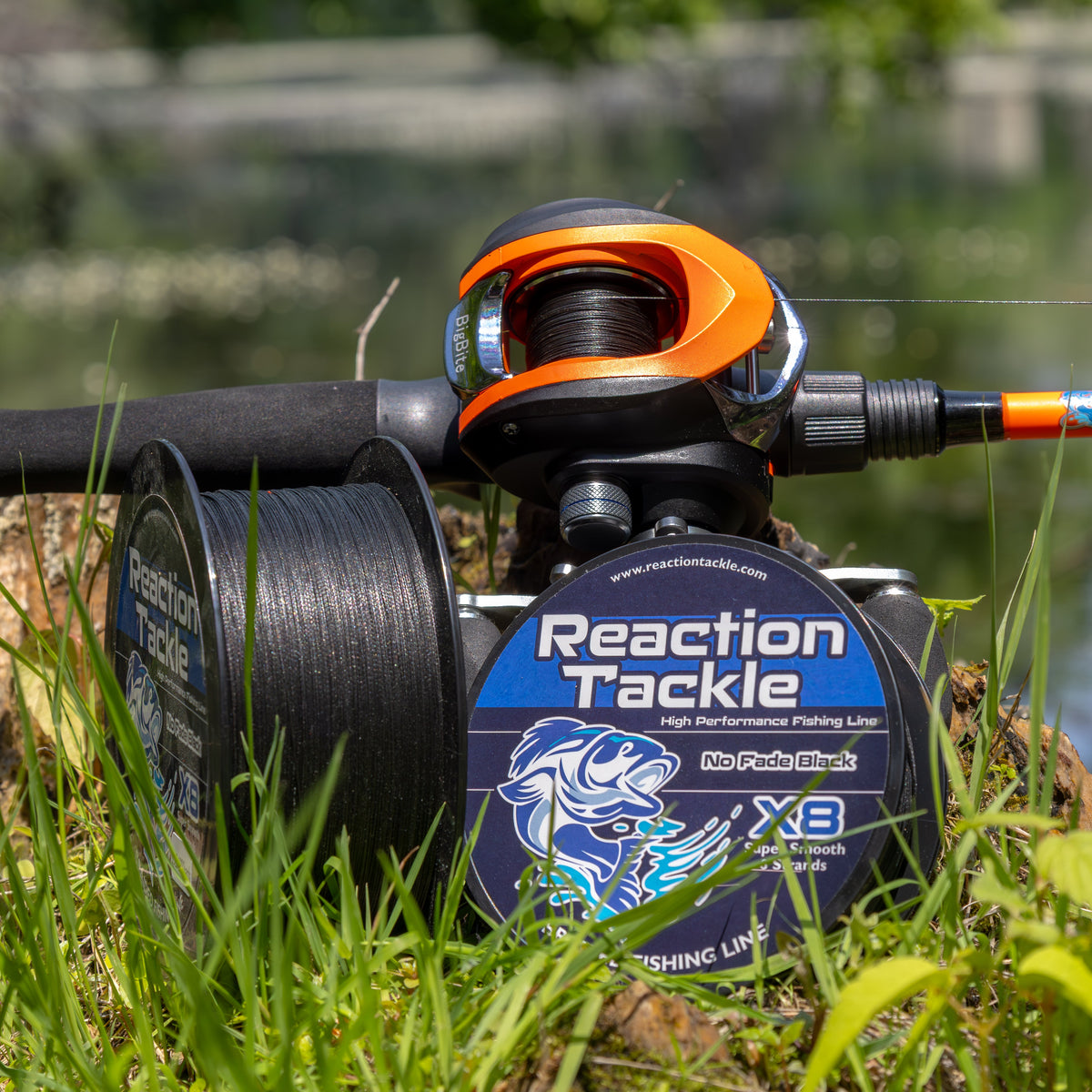 Reaction Tackle X8 Braided Fishing Line – No Fade Black
