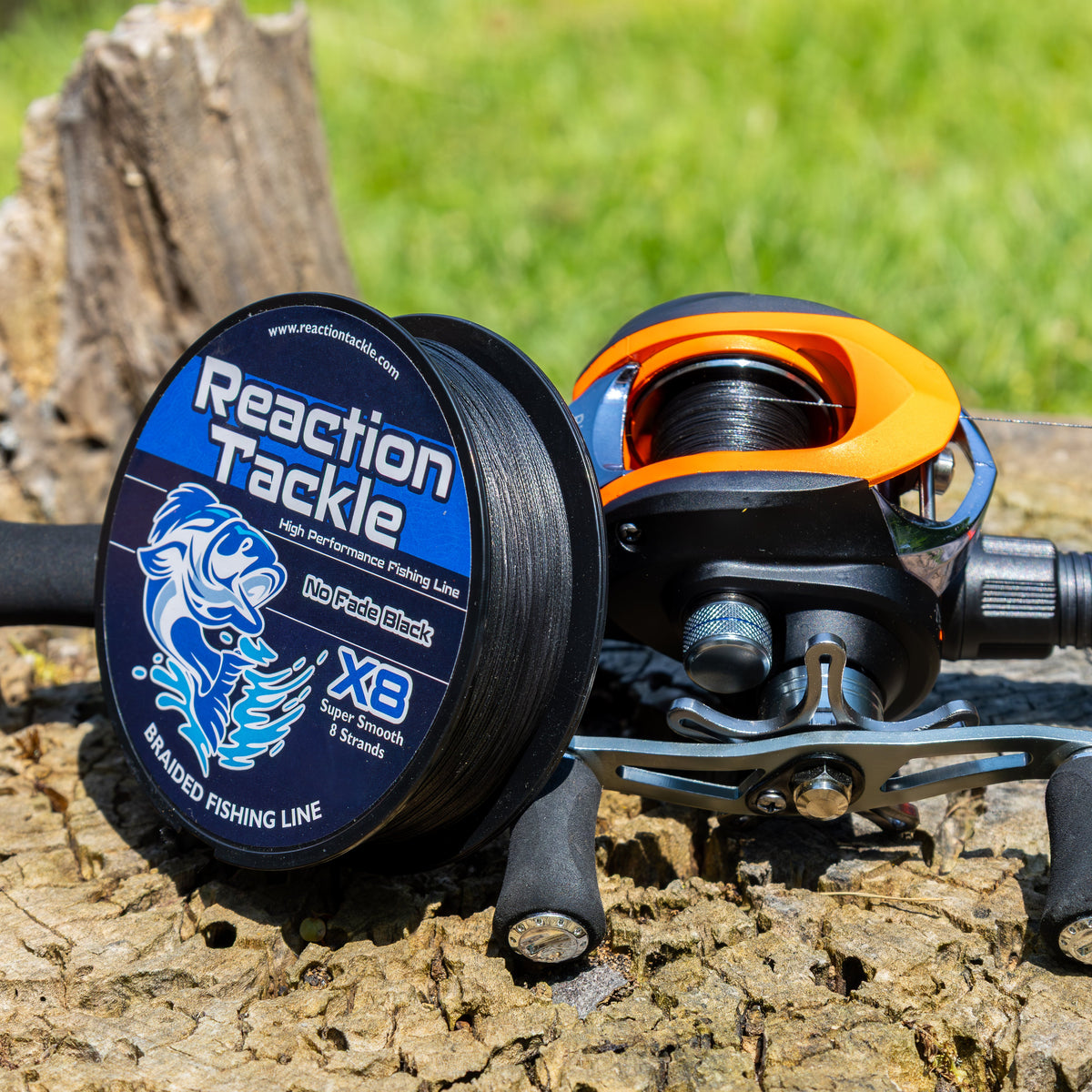 Reaction Tackle X8 Braided Fishing Line – No Fade Black