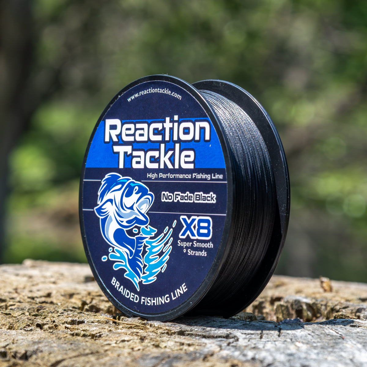 Reaction Tackle X8 Braided Fishing Line – No Fade Black