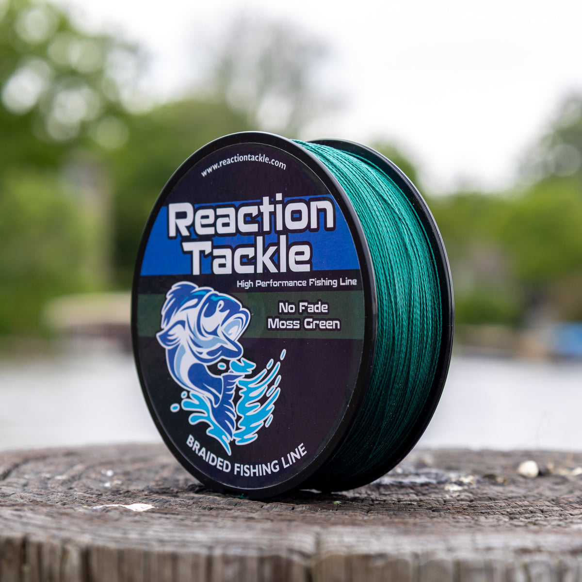 Reaction Tackle Braided Fishing Line – NO FADE Moss Green
