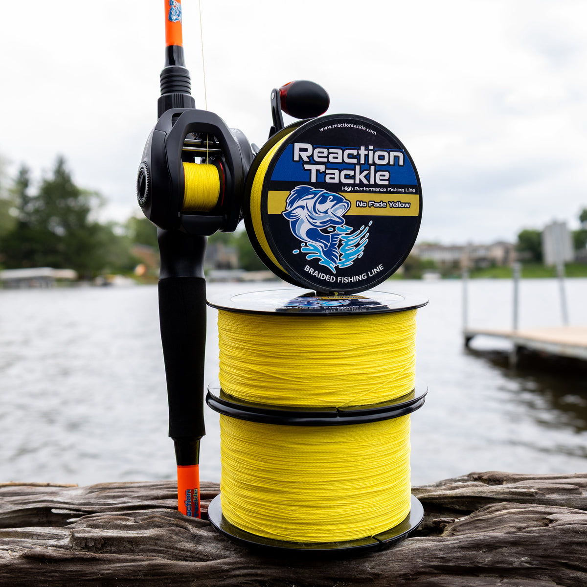 Reaction Tackle Braided Fishing Line – NO FADE Yellow