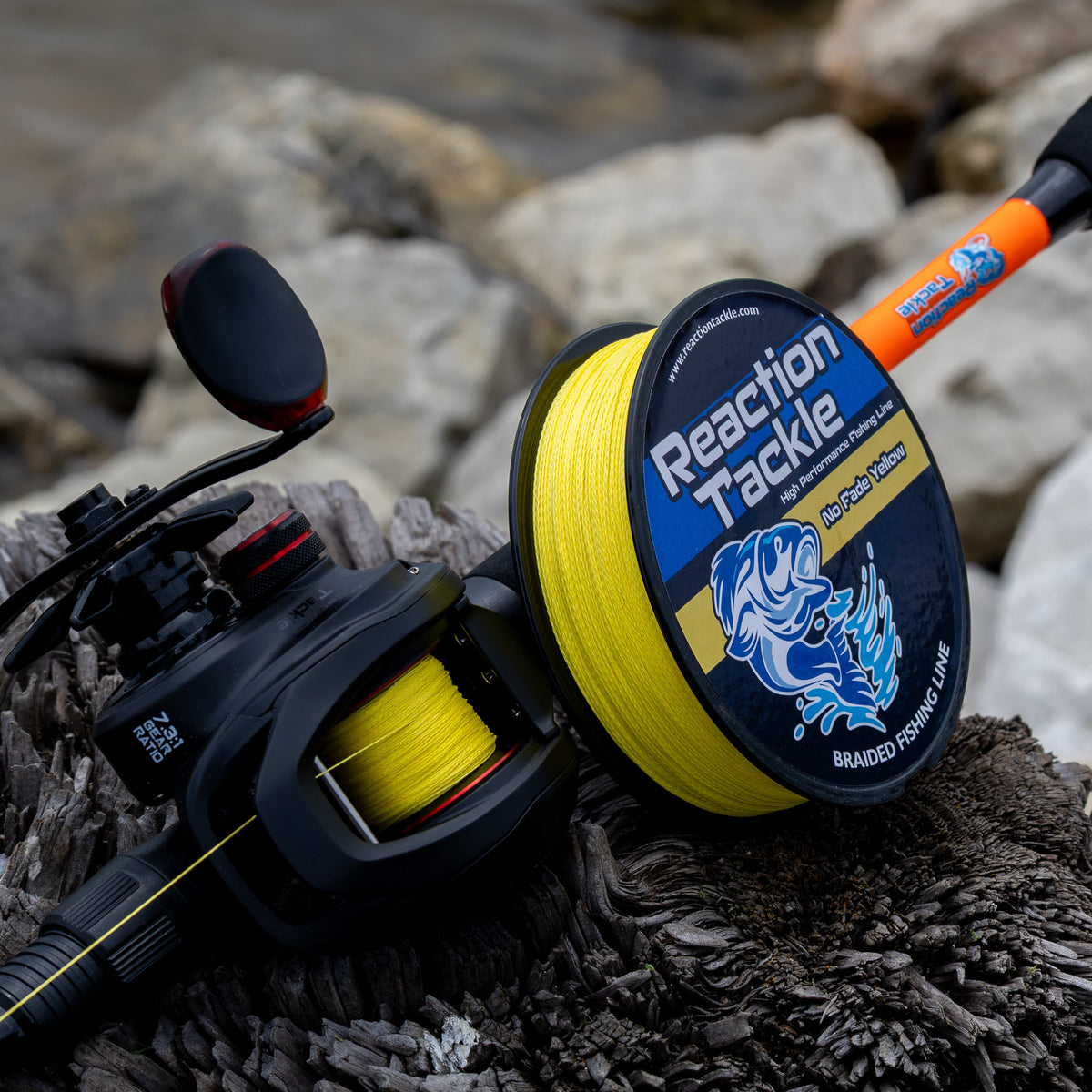 Reaction Tackle Braided Fishing Line – NO FADE Yellow