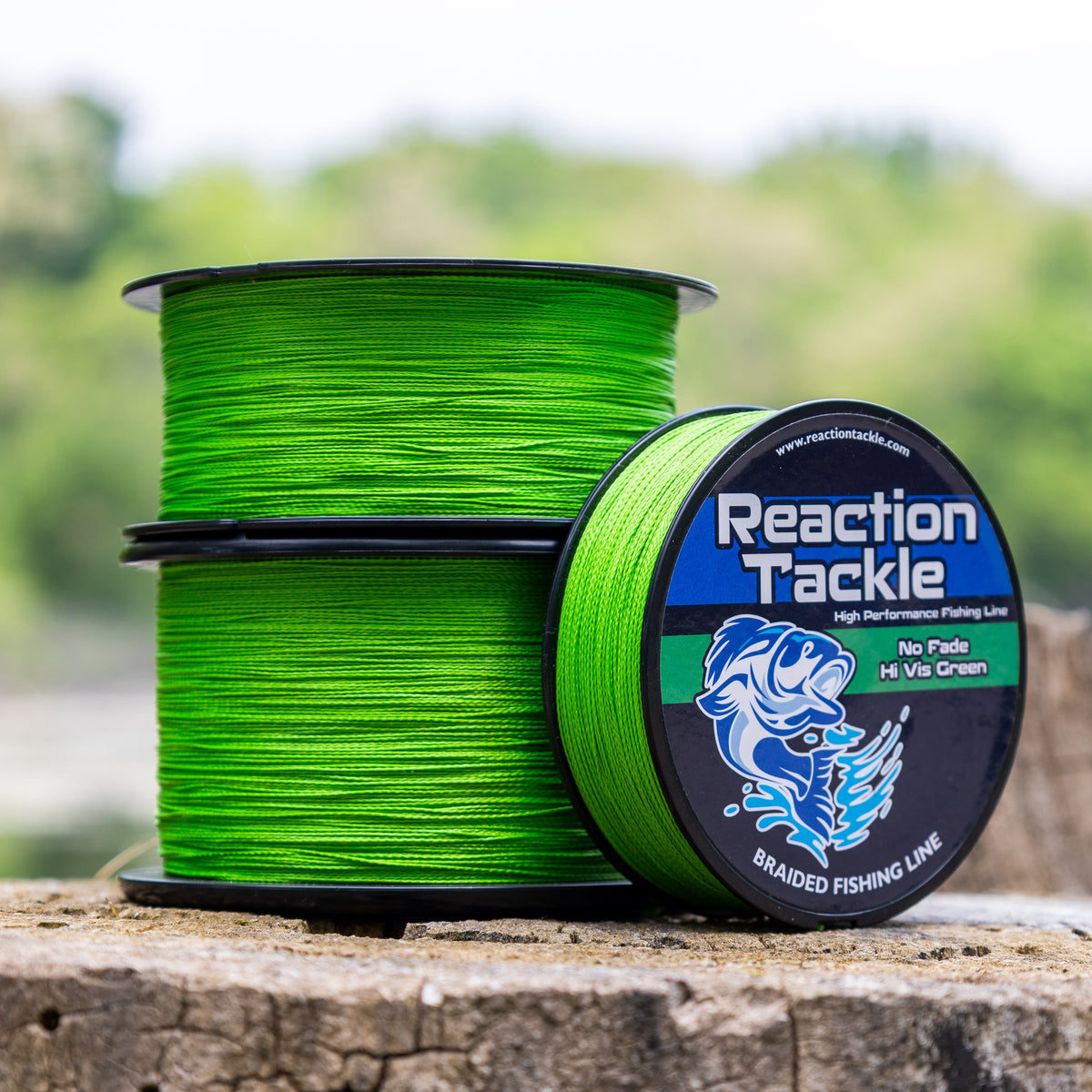 Reaction Tackle Braided Fishing Line – NO FADE Hi-Vis Green