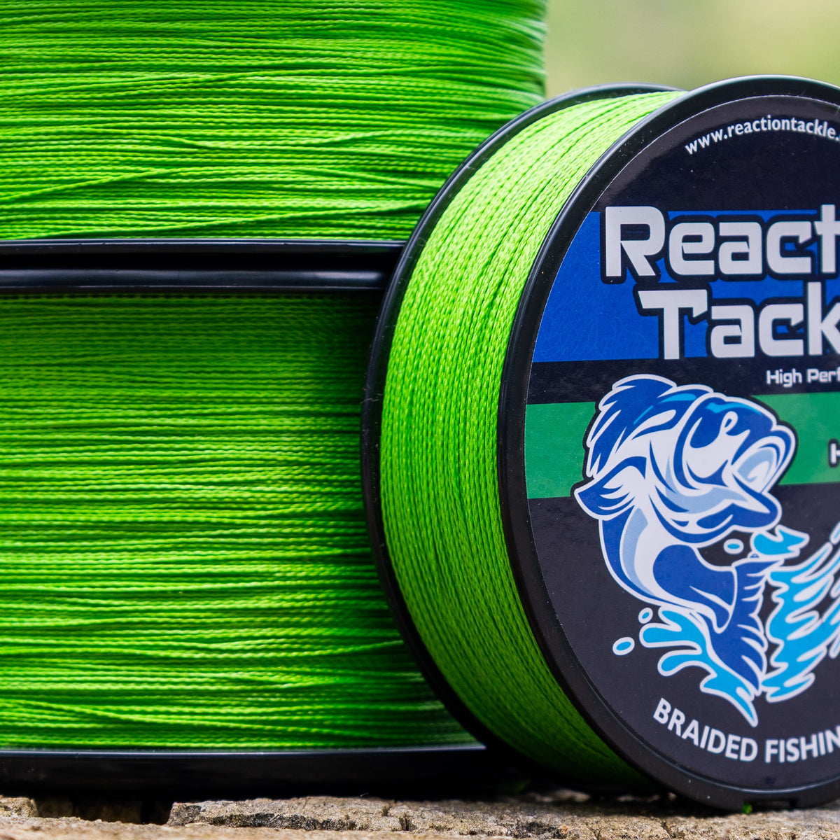 Reaction Tackle Braided Fishing Line – NO FADE Hi-Vis Green