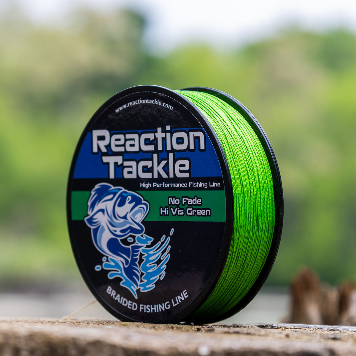 Reaction Tackle Braided Fishing Line – NO FADE Hi-Vis Green