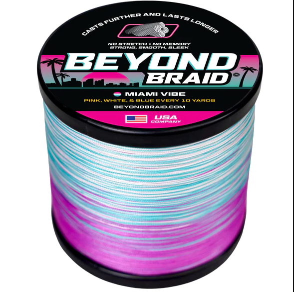 Spool of Beyond Braid Miami Vibe fishing line