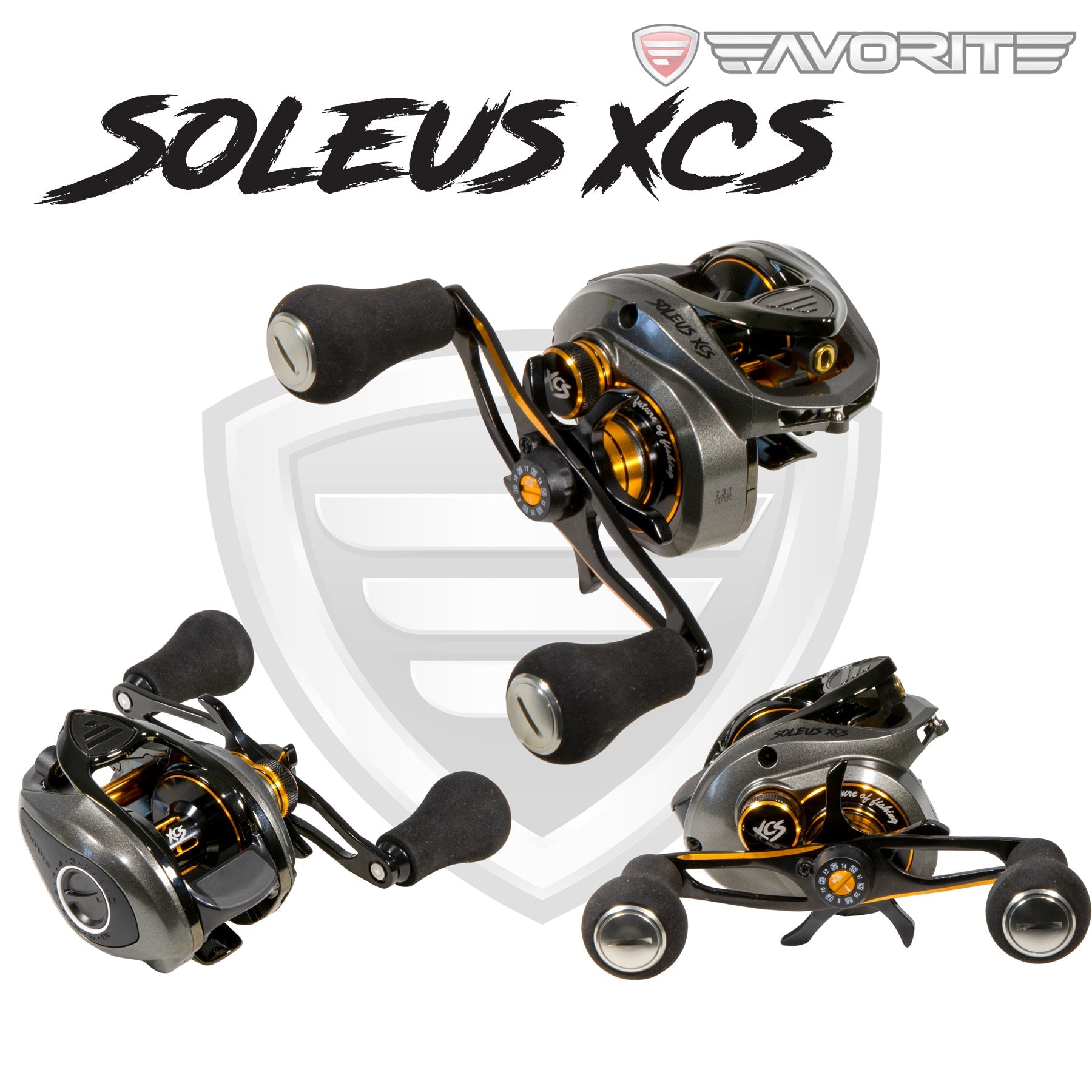 White/Gold Soleus XCS reel on a casting rod
