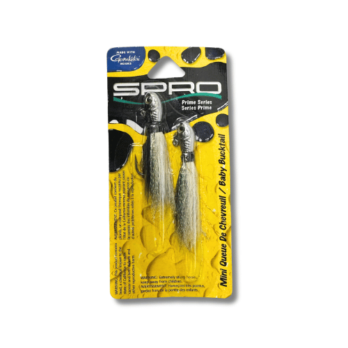 SPRO Prime Baby Bucktail Jigs – Dark Shad 1/16 oz (2 Pack)