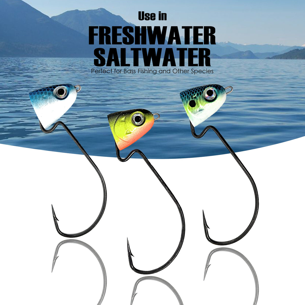 Reaction Tackle Tungsten Swing Swimbait Jig Heads 3-Pack