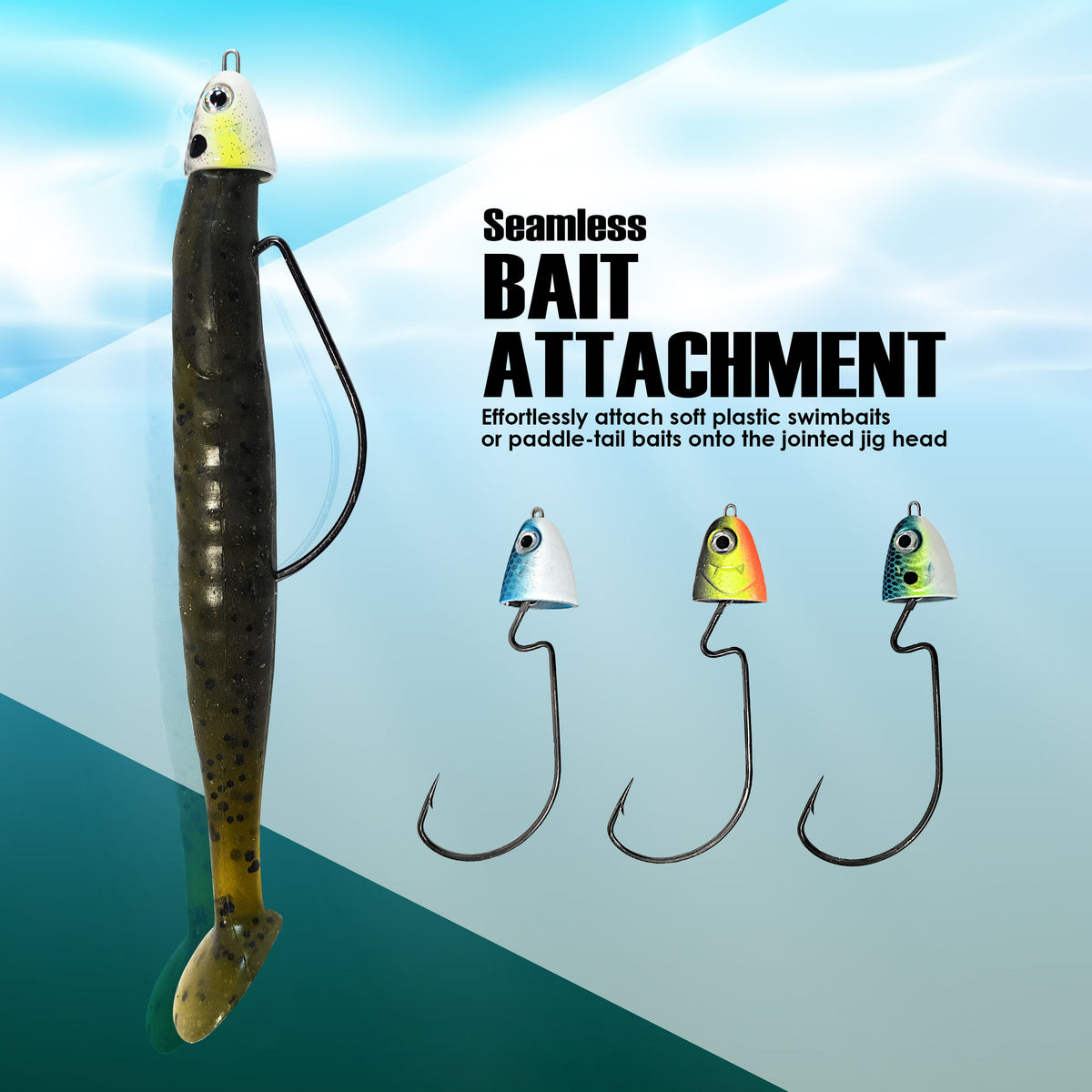 Reaction Tackle Tungsten Swing Swimbait Jig Heads 3-Pack