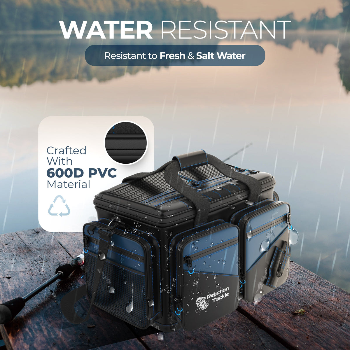 Reaction Tackle Waterproof Fishing Tackle Bags – 4 Sizes