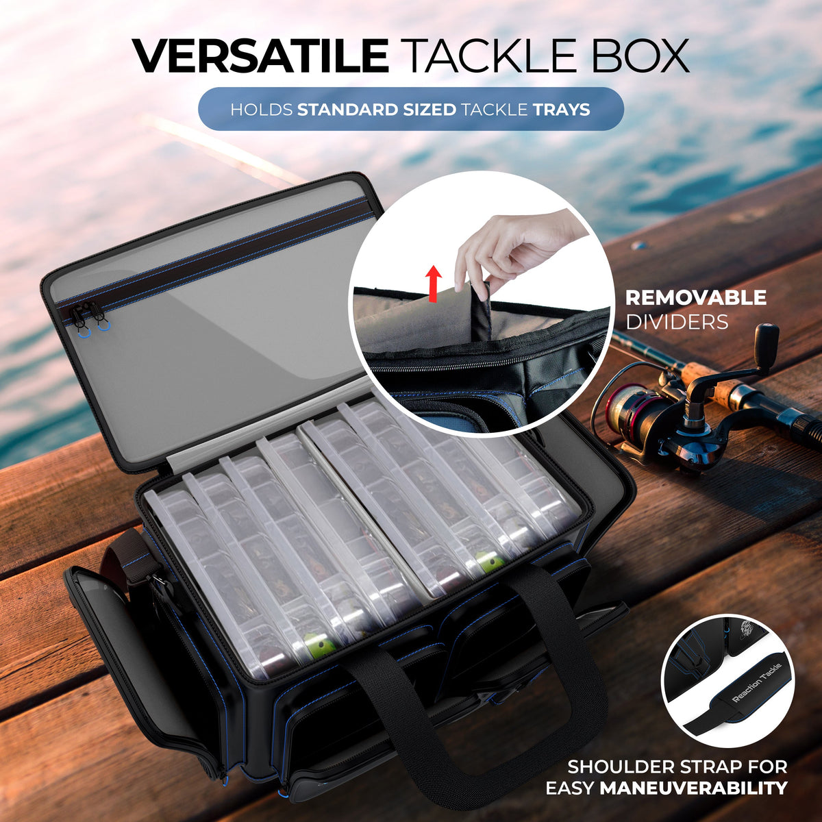 Reaction Tackle Waterproof Fishing Tackle Bags – 4 Sizes