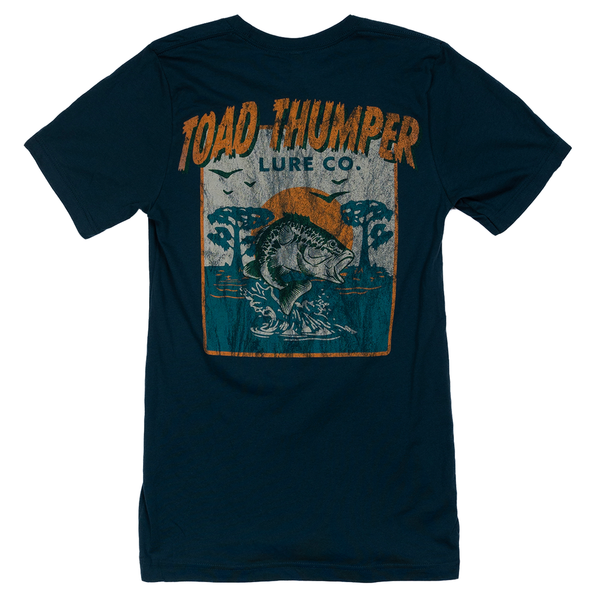 Toad Thumper Illustrated Graphic Fishing Tee – Light Navy SM-4XL