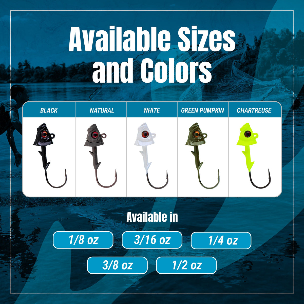 Reaction Tackle 97% Tungsten Fish Head Swimbait Jigs – 5 Pack