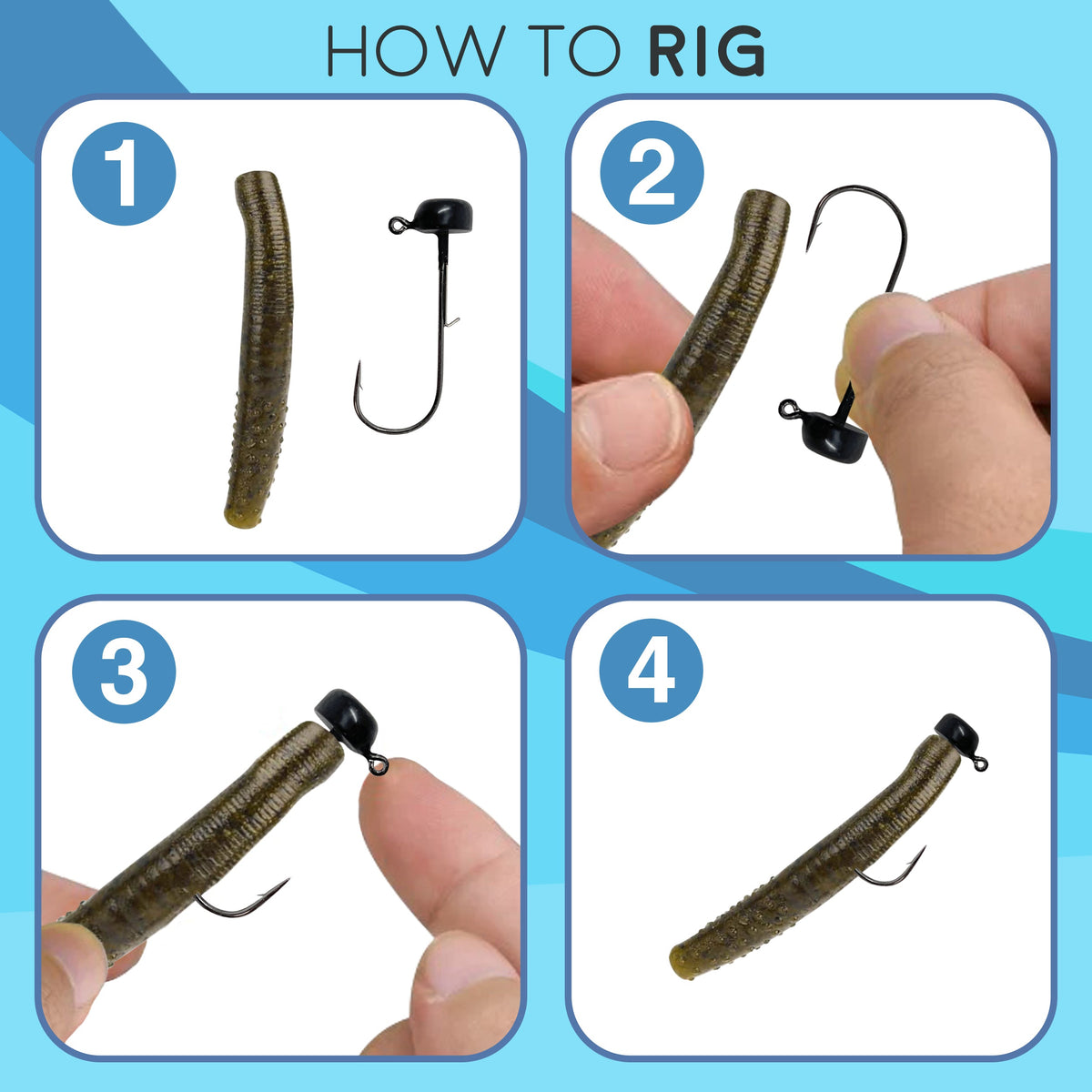 Reaction Tackle Tungsten Ned Rig Shroom Jigs – 5 Pack