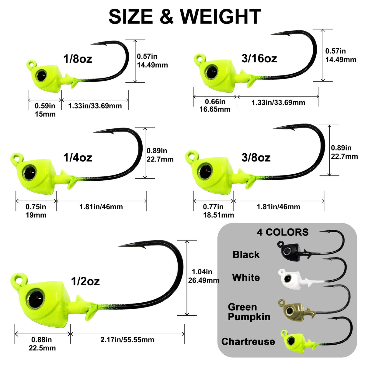 Reaction Tackle Tungsten Swimbait Jig Heads – 5 Pack