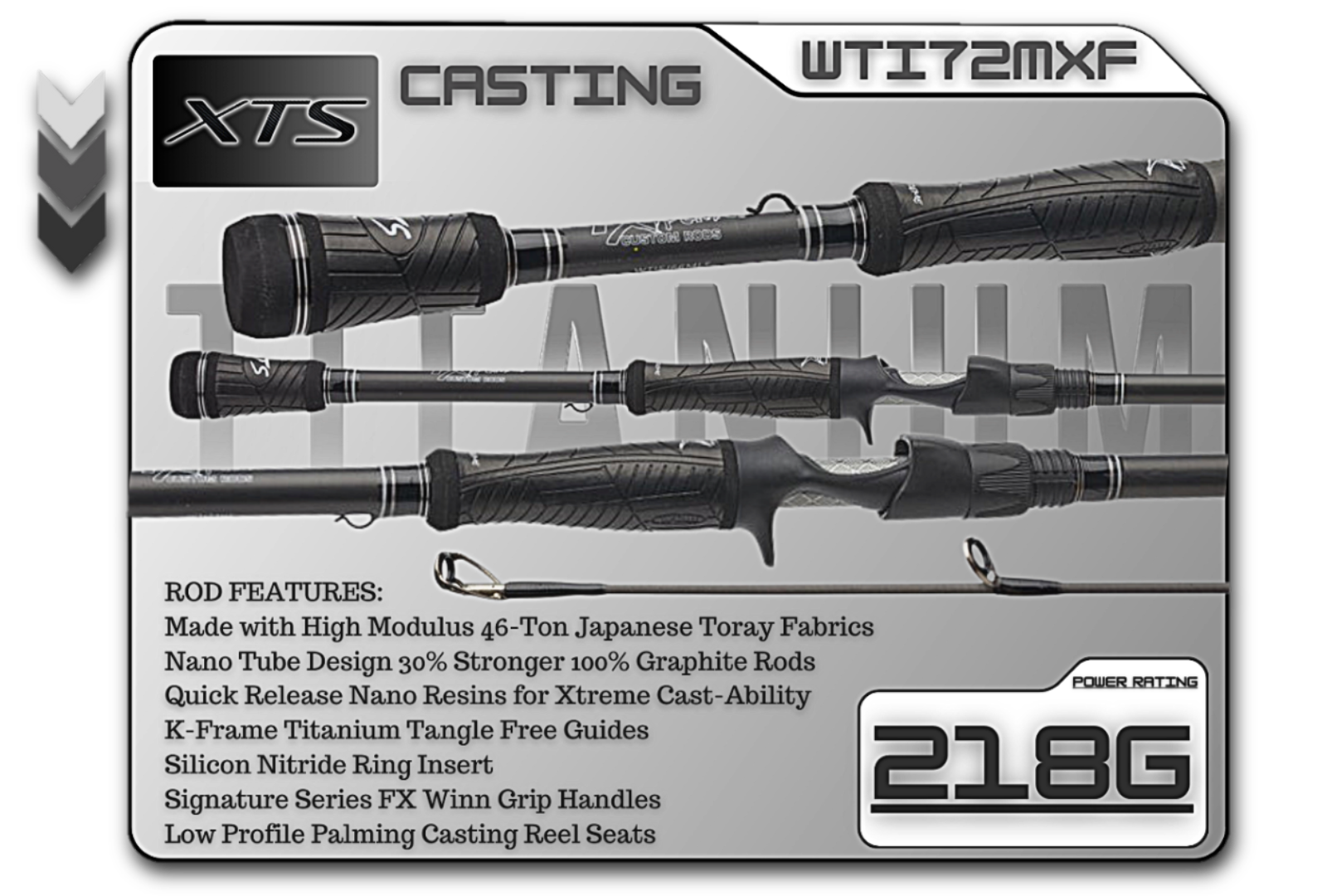 Bass fishing titanium casting rod 7'2"
