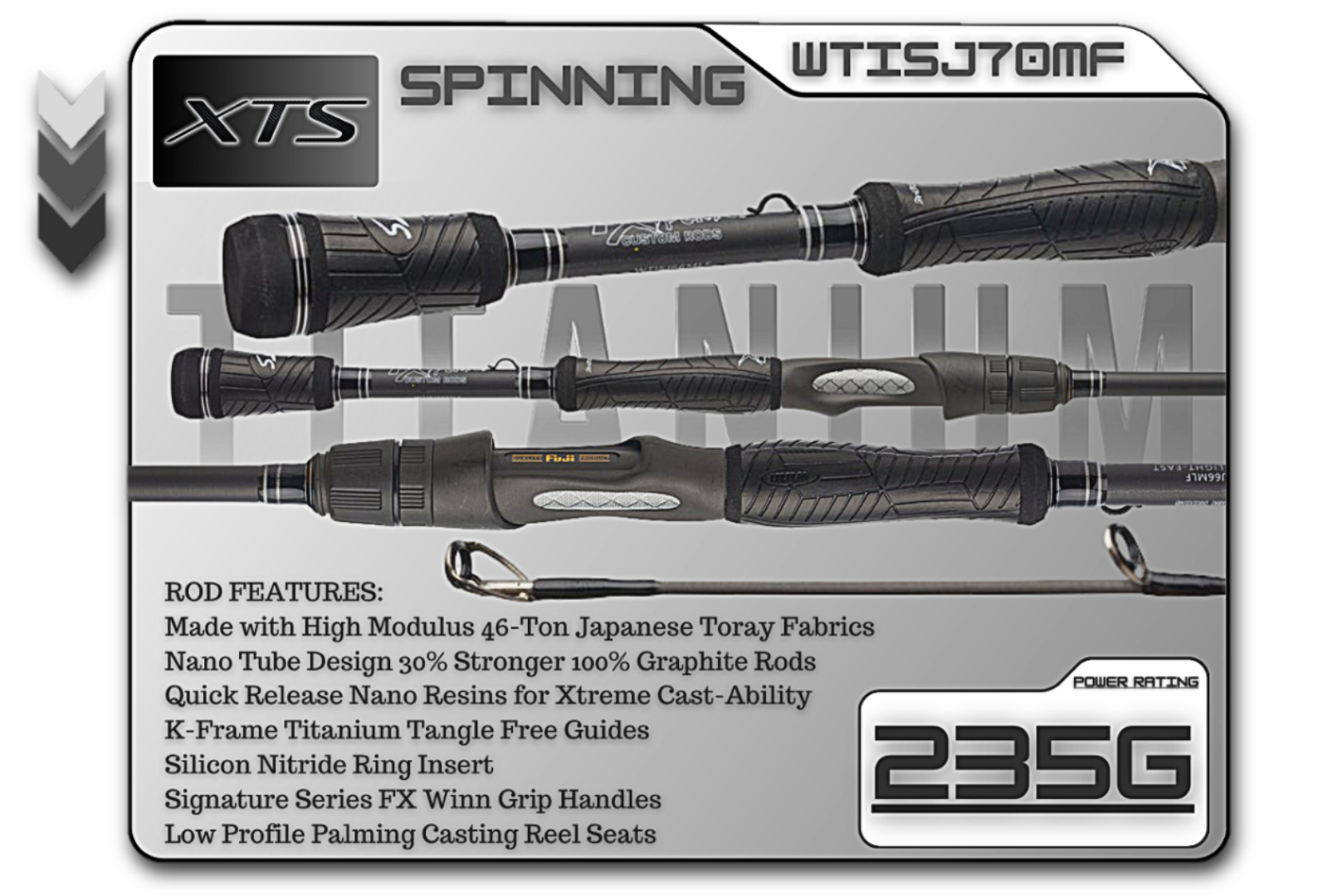 Titanium Series medium fast spinning rod 7'0"