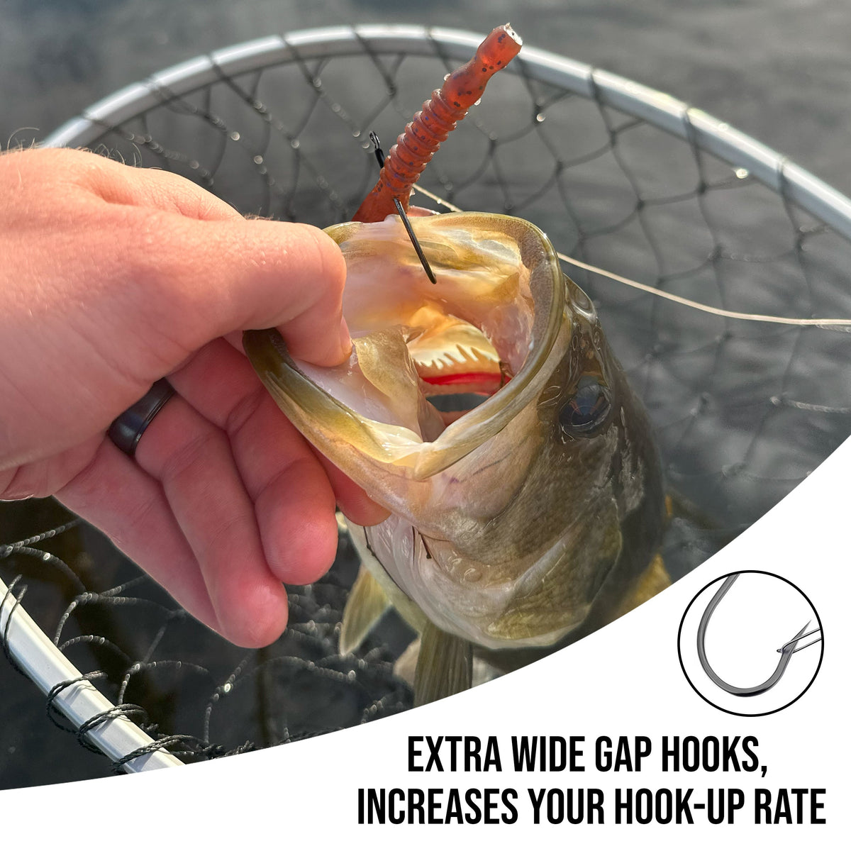 Reaction Tackle Wide Gap Wacky Hooks 25-Pack – Weedless Options