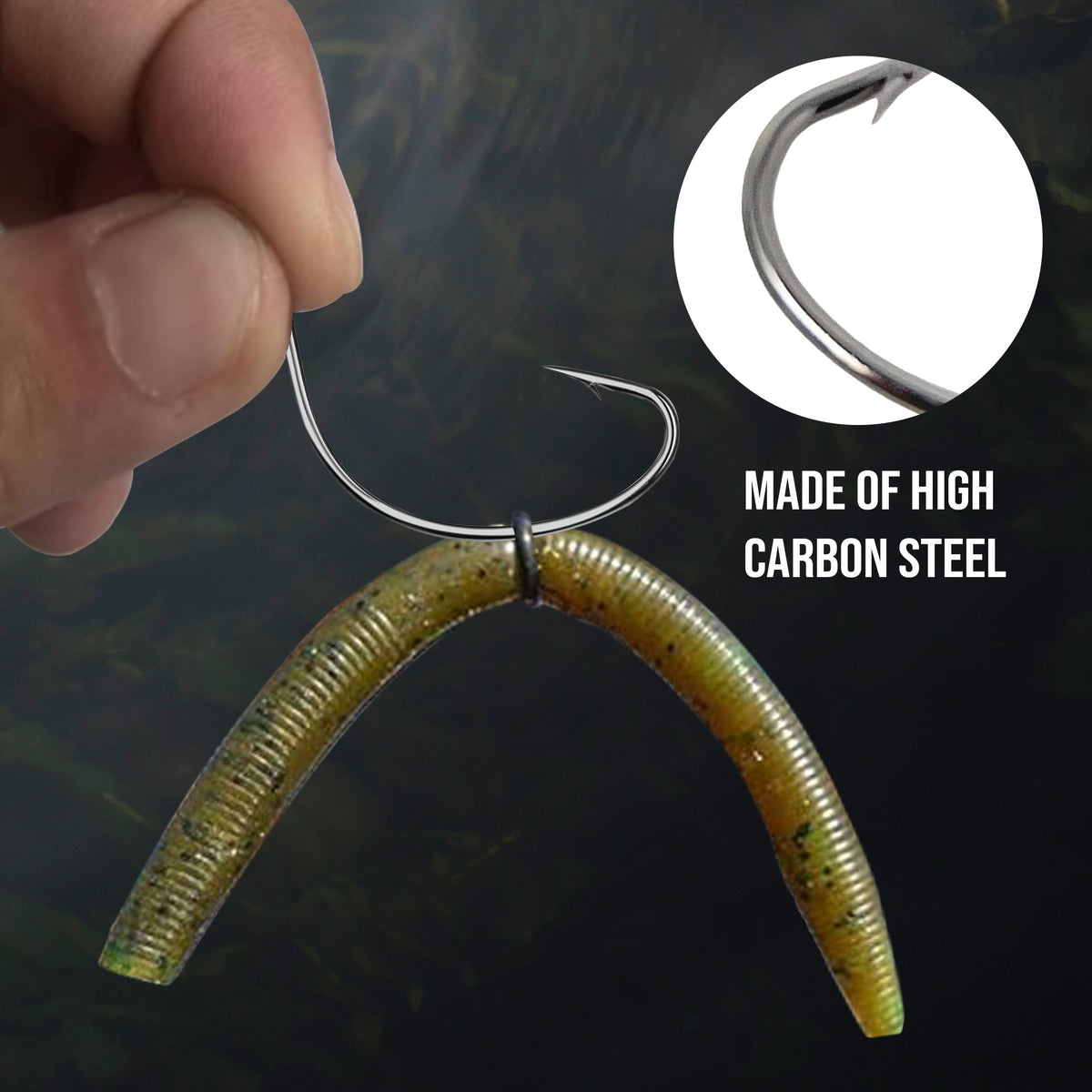 Reaction Tackle Wide Gap Wacky Hooks 25-Pack – Weedless Options