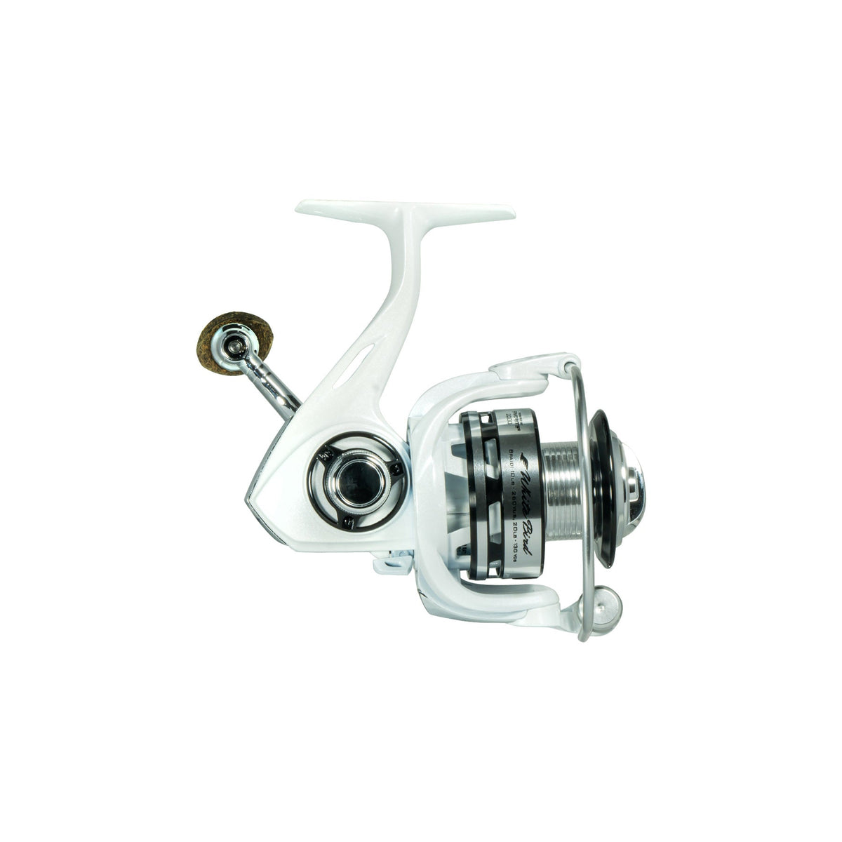 Favorite White Bird spinning reel with cork handle