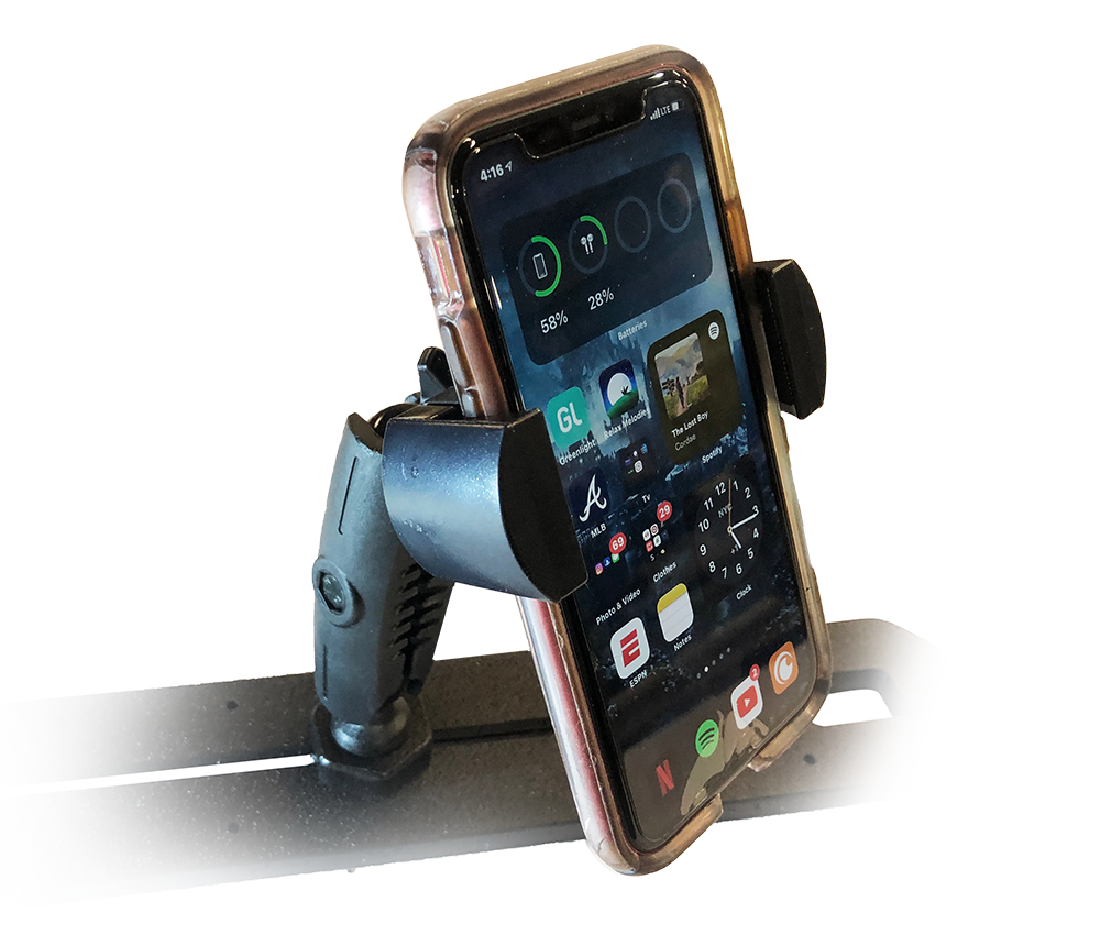 Adjustable YakGadget phone holder for fishing kayak