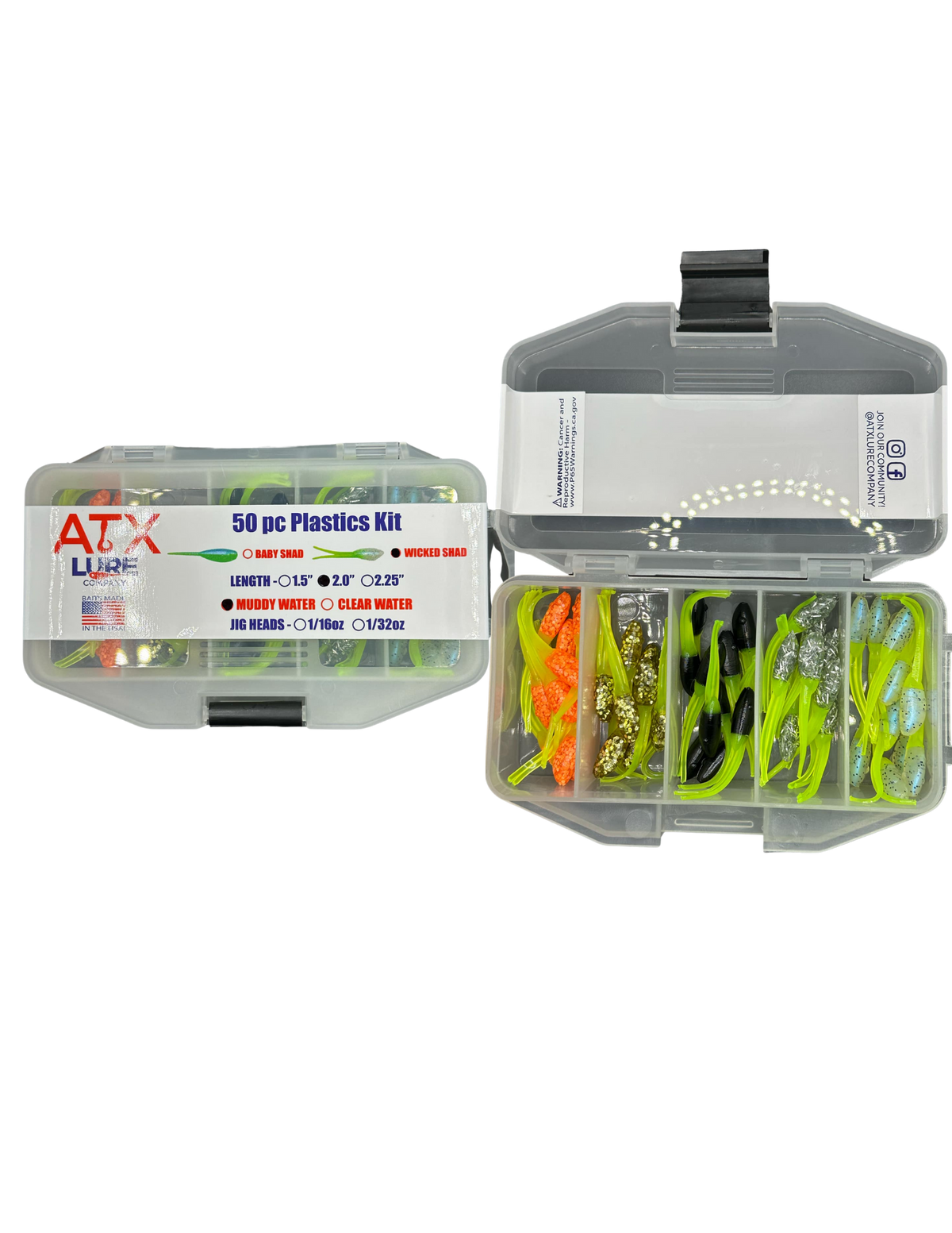 Soft Plastics ATX Lures Mini Kits – 50 pcs Soft Plastic Bait Kit ATX Lures Mini Kits – 50 pcs Soft Plastic Baits for Crappie & Panfish