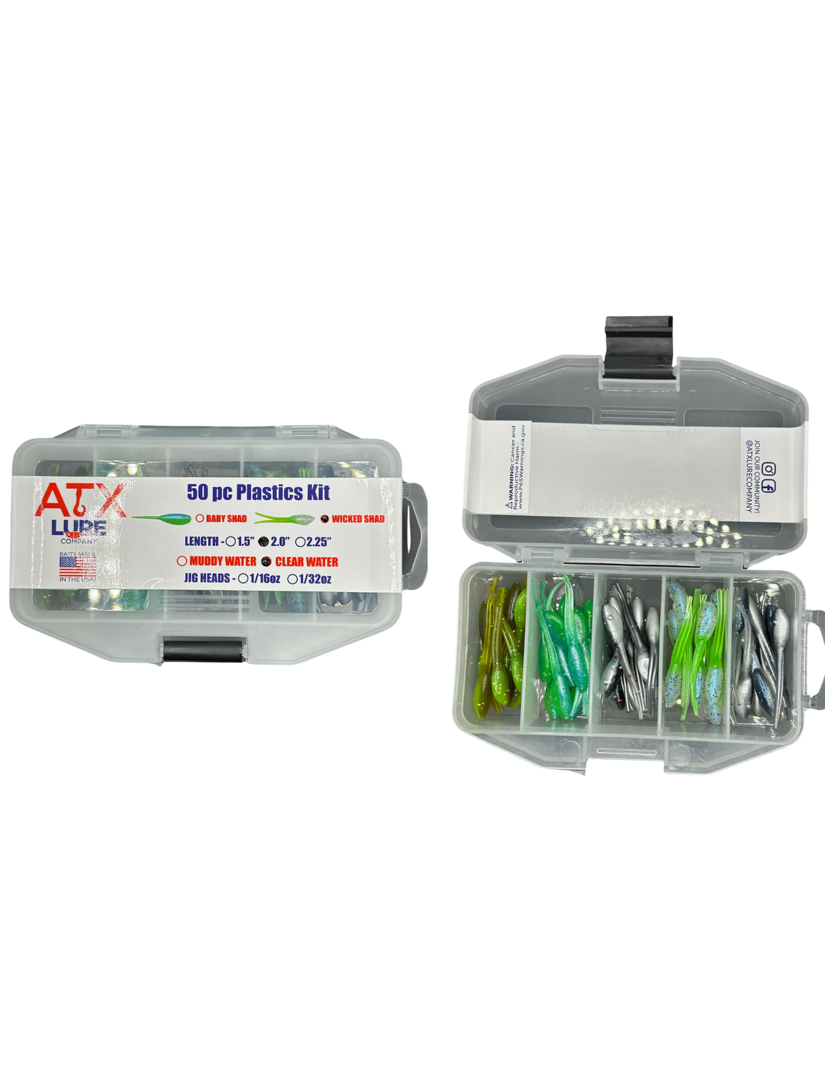 Soft Plastics ATX Lures Mini Kits – 50 pcs Soft Plastic Bait Kit ATX Lures Mini Kits – 50 pcs Soft Plastic Baits for Crappie & Panfish