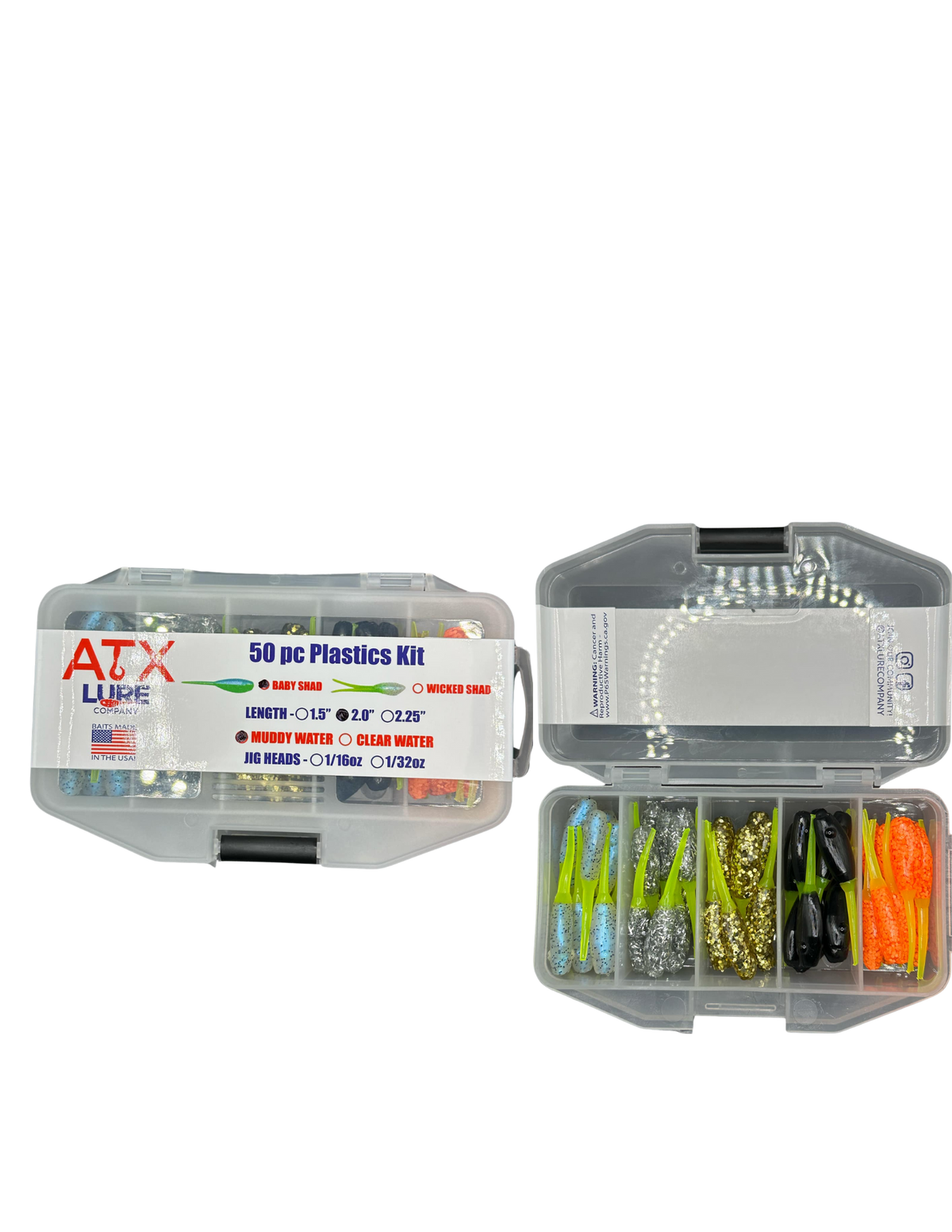 Soft Plastics ATX Lures Mini Kits – 50 pcs Soft Plastic Bait Kit ATX Lures Mini Kits – 50 pcs Soft Plastic Baits for Crappie & Panfish