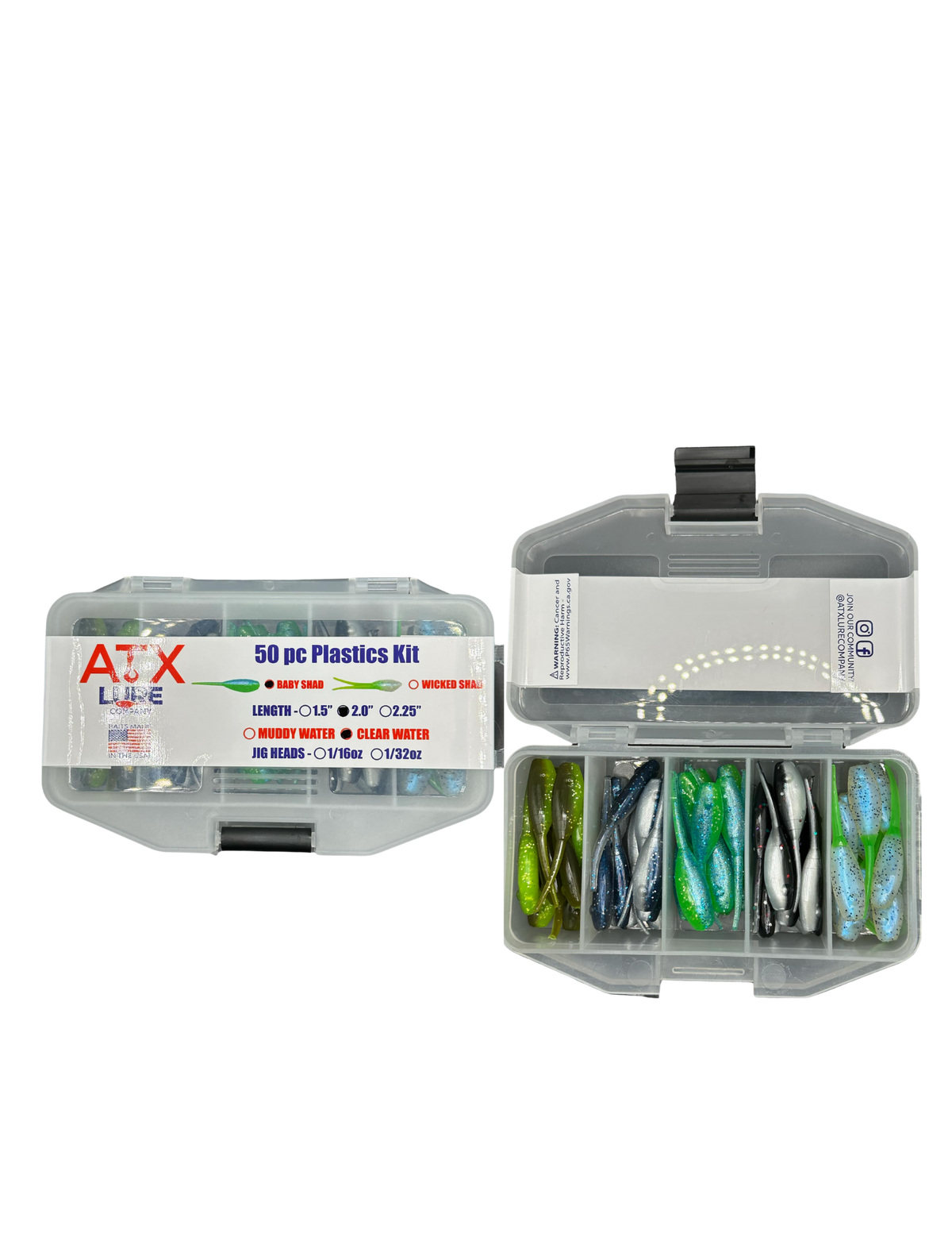 Soft Plastics ATX Lures Mini Kits – 50 pcs Soft Plastic Bait Kit ATX Lures Mini Kits – 50 pcs Soft Plastic Baits for Crappie & Panfish