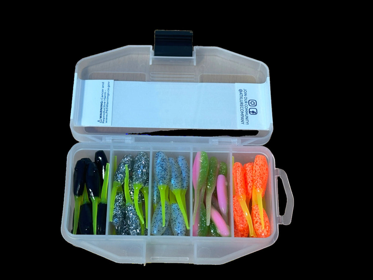 Soft Plastics ATX Lures Mini Kits – 50 pcs Soft Plastic Bait Kit 2" Baby Shad / Muddy Water / No ATX Lures Mini Kits – 50 pcs Soft Plastic Baits for Crappie & Panfish