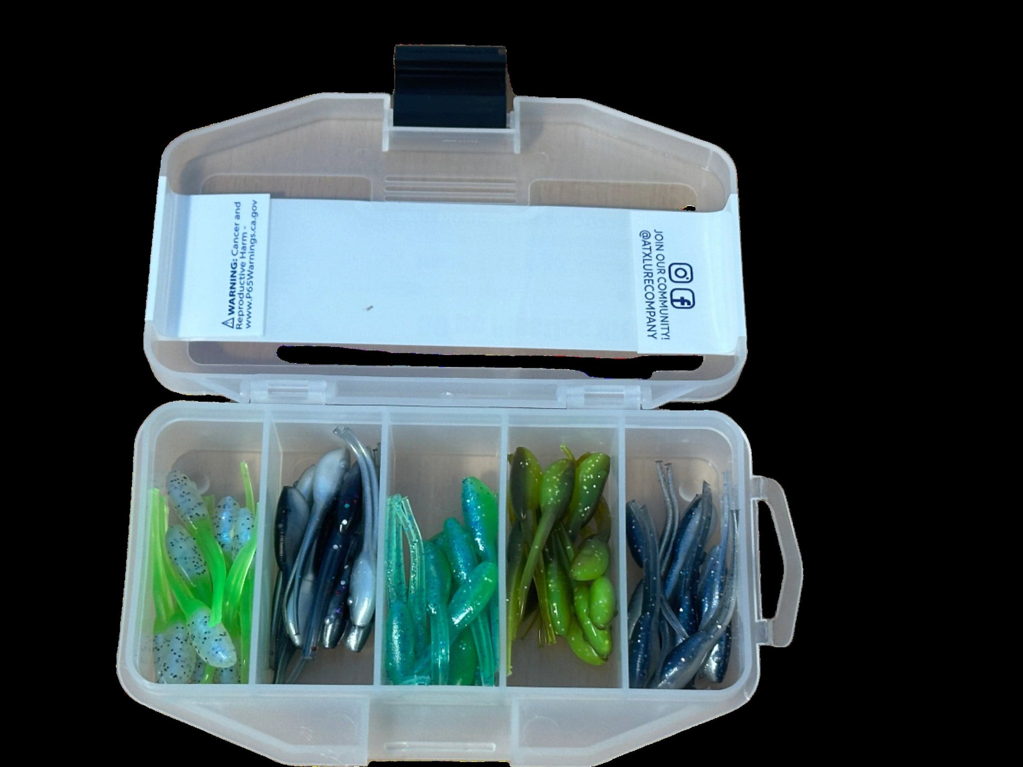 clear plastic fishing lures ATX Lures Mini Kits – 50 pcs Soft Plastic Baits for Crappie & Panfish