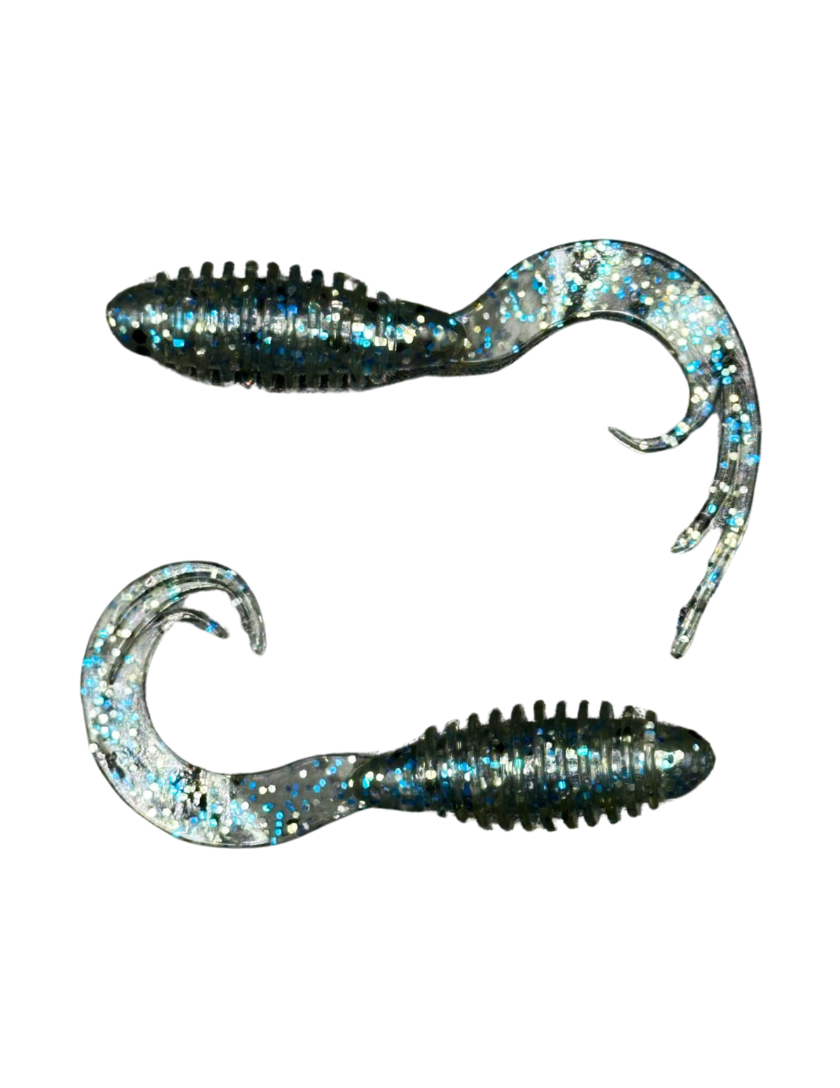 Soft Plastics ATX Lures Soft Series 2" Ribbed Triple Curl Tail Bluegill ATX Lures Soft Series 2" Ribbed Triple Curl Tail Crappie Bait