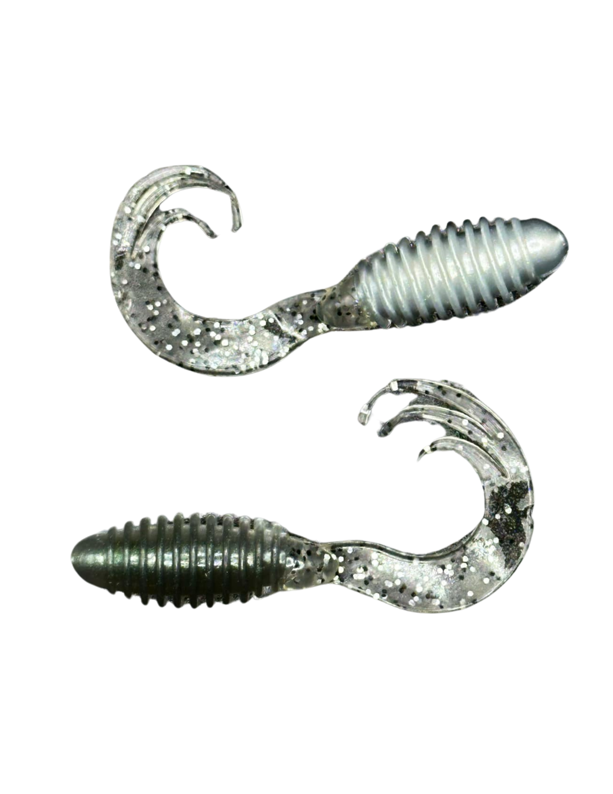 Soft Plastics ATX Lures Soft Series 2" Ribbed Triple Curl Tail Shad ATX Lures Soft Series 2" Ribbed Triple Curl Tail Crappie Bait