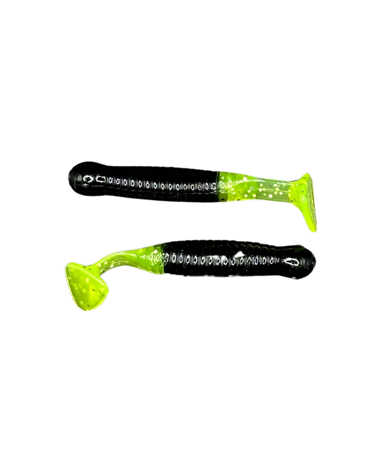 ATX Torpedo ATX Lures Torpedo – 1.5" Paddle Tail Soft Plastic Crappie Bait Black/Chartreuse Tail Crappie Paddle Tail Lure – ATX Torpedo 1.5" Soft Bait