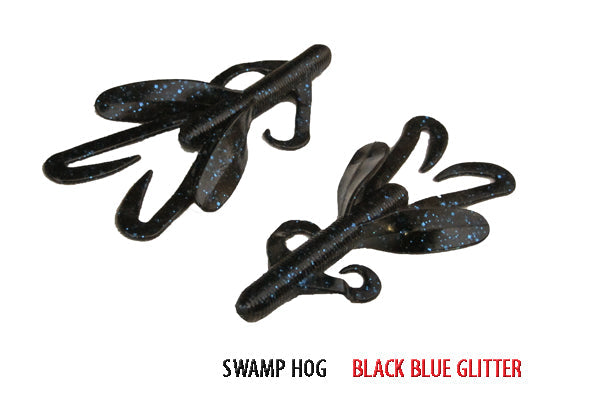 Soft Plastic Baby Swamp Hog Black Blue Glitter Baby Swamp Hog