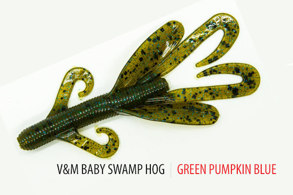 Soft Plastic Baby Swamp Hog Green Pumpkin Blue Baby Swamp Hog
