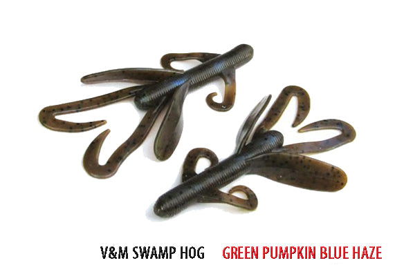 Soft Plastic Baby Swamp Hog Green Pumpkin Blue Haze Baby Swamp Hog