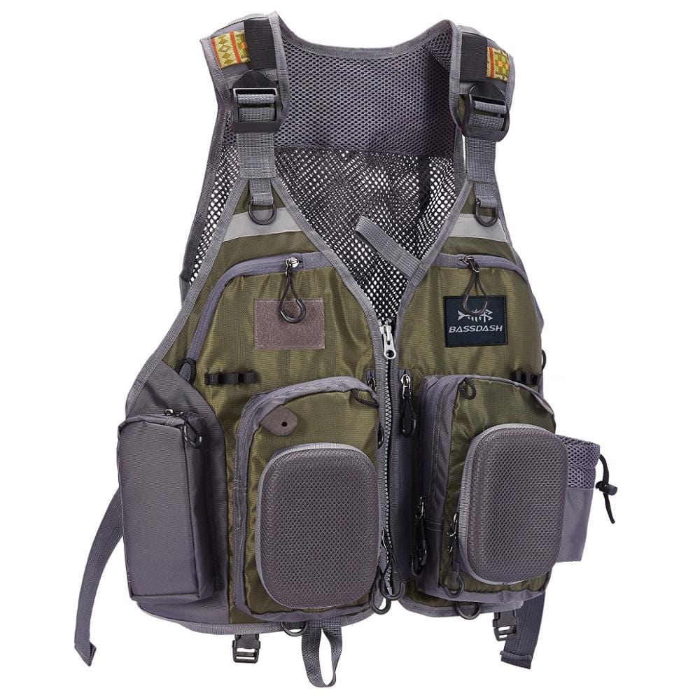 Kylebooker Fly Fishing Vest Backpack Chest Mesh Bag Adjustable Multi-pocket