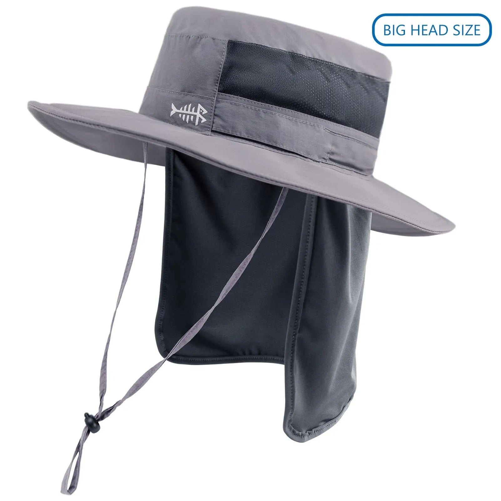 Bassdash UPF 50+ Sun Fishing Hat Water Resistant with Detachable Neck Flap Dark Grey