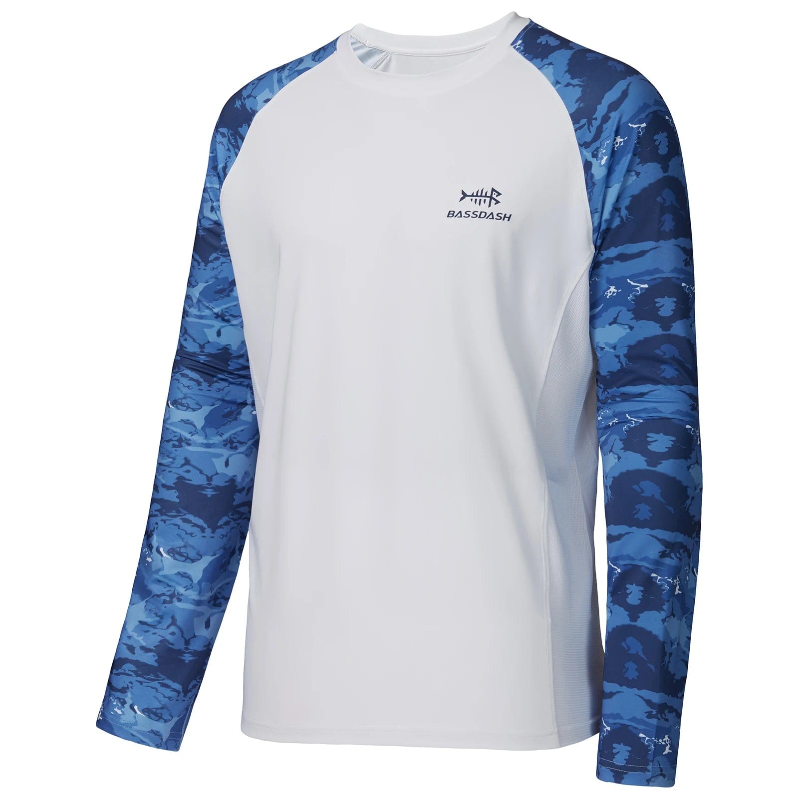 Bassdash Long Sleeve Camo Fishing Shirt | Pescador Fishing Supply White Blue Marble / 3XL