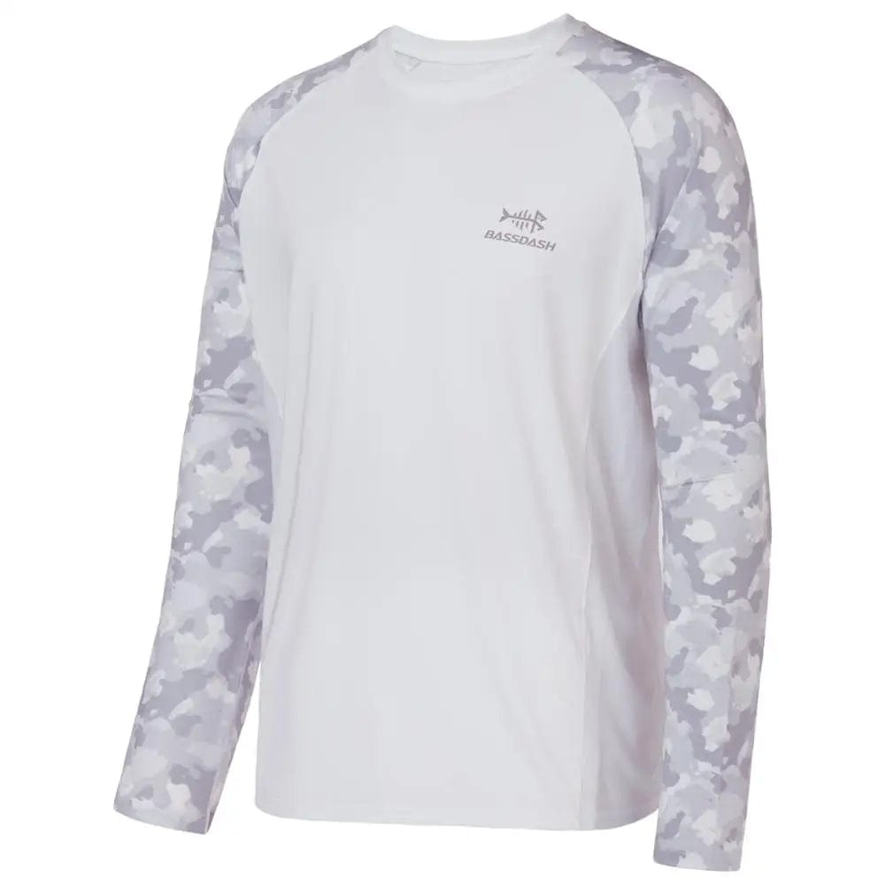 Bassdash Long Sleeve Camo Fishing Shirt | Pescador Fishing Supply White Grey Camo / XXL
