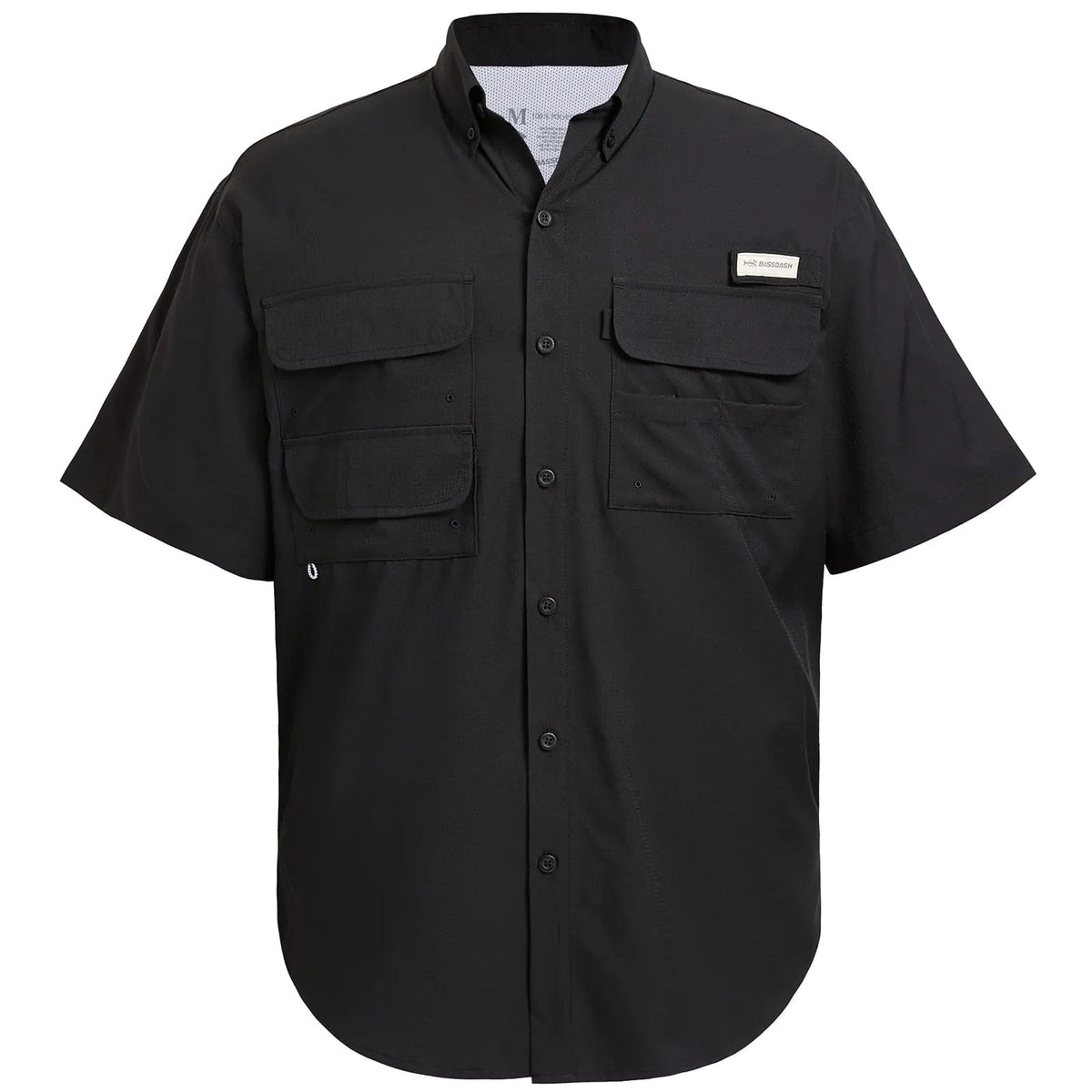 Apparel Bassdash Men&#39;s Button Down Short Sleeve Fishing Shirt Black / Medium