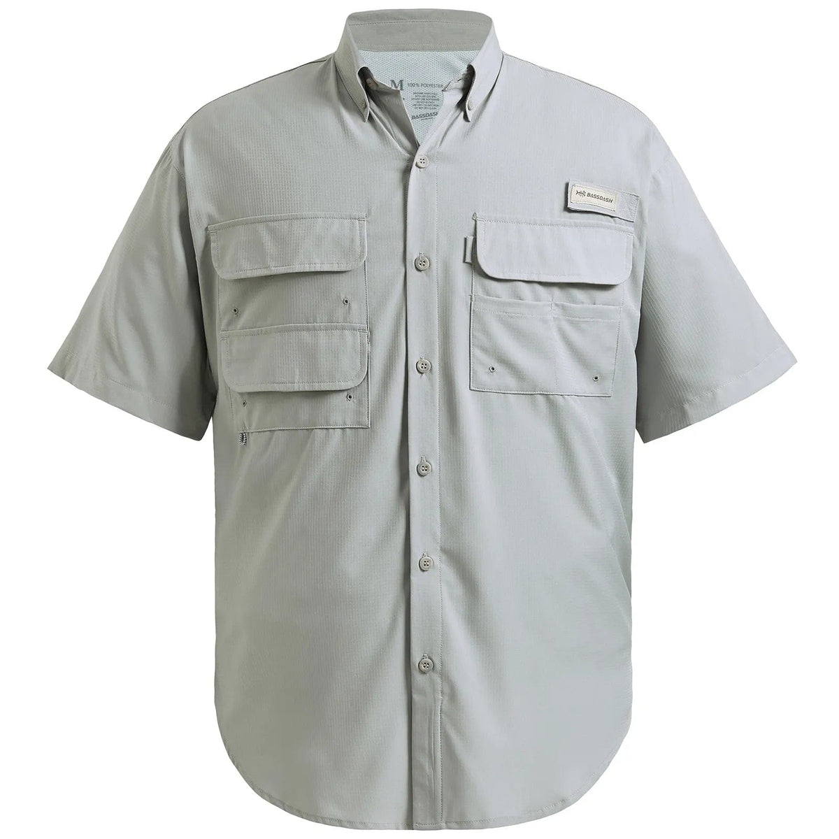 Apparel Bassdash Men&#39;s Button Down Short Sleeve Fishing Shirt Cool Grey / Medium