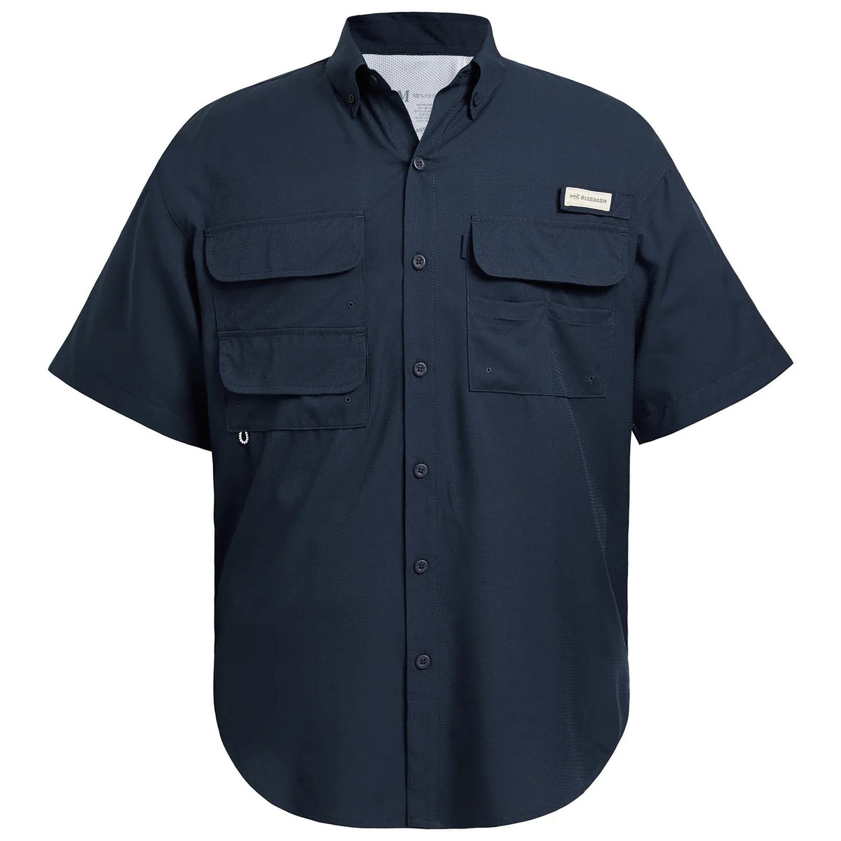 Apparel Bassdash Men&#39;s Button Down Short Sleeve Fishing Shirt Dark Blue / Medium