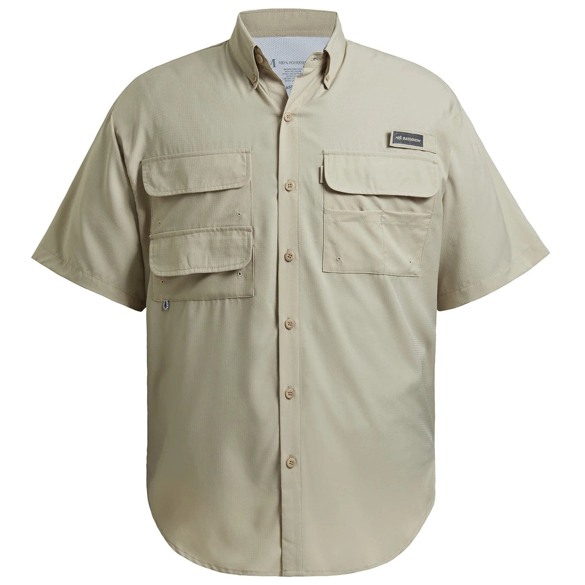 Apparel Bassdash Men&#39;s Button Down Short Sleeve Fishing Shirt Khaki / Medium