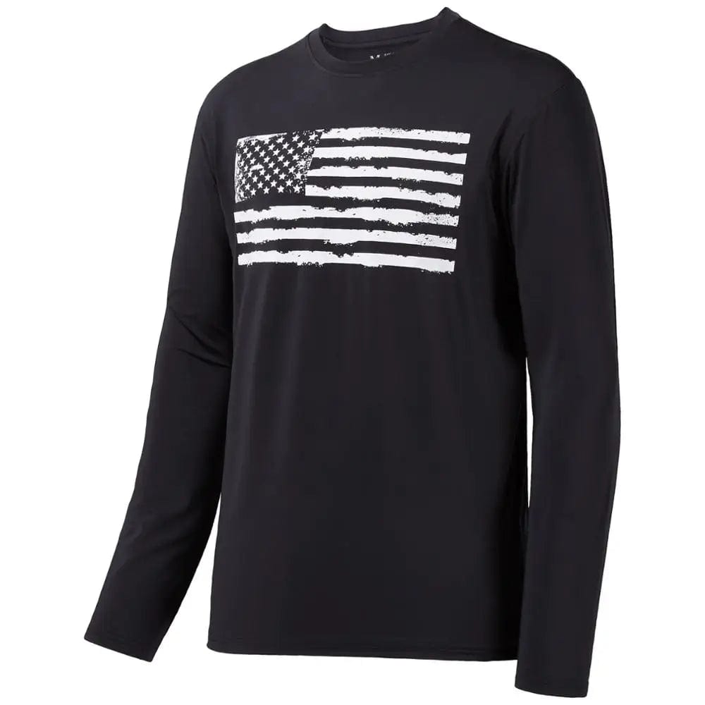 Apparel Bassdash Vintage American Flag Fishing Shirt Long Sleeve Black / M Bassdash Vintage American Flag Fishing Shirt | Pescador Fishing Supply