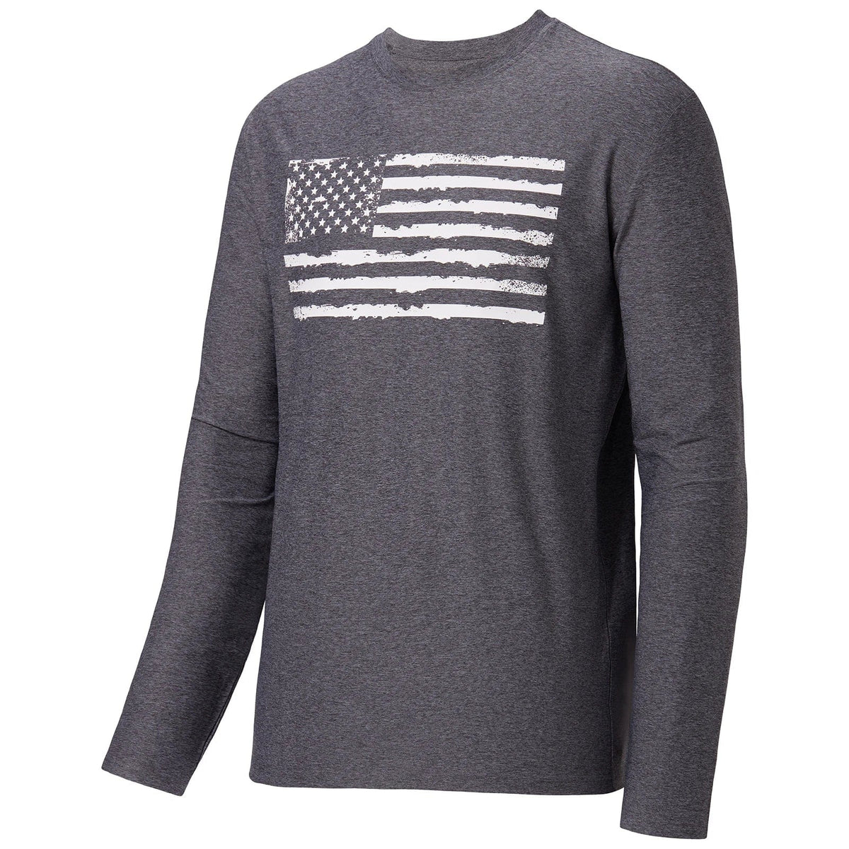 Apparel Bassdash Vintage American Flag Fishing Shirt Long Sleeve Grey / M Bassdash Vintage American Flag Fishing Shirt | Pescador Fishing Supply