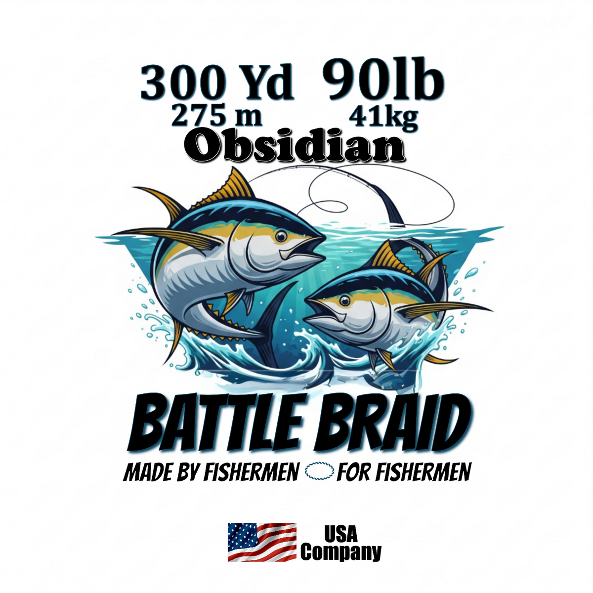 Braided Fishing Line Battle Braid Obsidian X8 PE – 300 Yards 90Lb test Battle Braid Obsidian X8 PE – 300 Yds - Pescador Fishing Supply